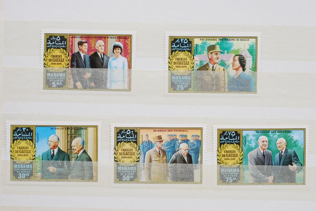 John F. Kennedy & Winston Churchill - Charles de Gaulle 1971, Postzegels en Munten, Postzegels | Amerika, Verzenden, Postfris