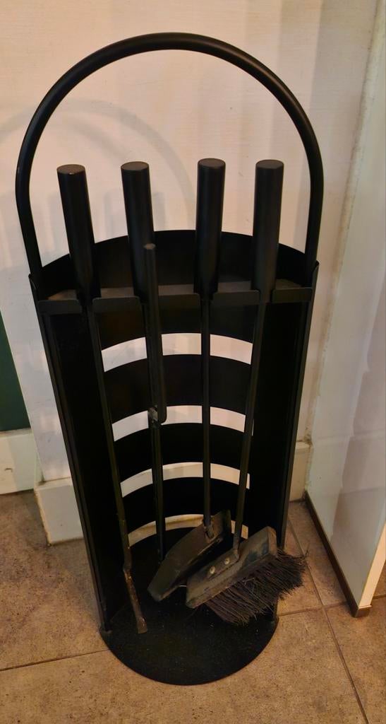 Openhaard set (Zwart van kleur), Ophalen of Verzenden, Zo goed als nieuw, Vrijstaande haard, Houthaard