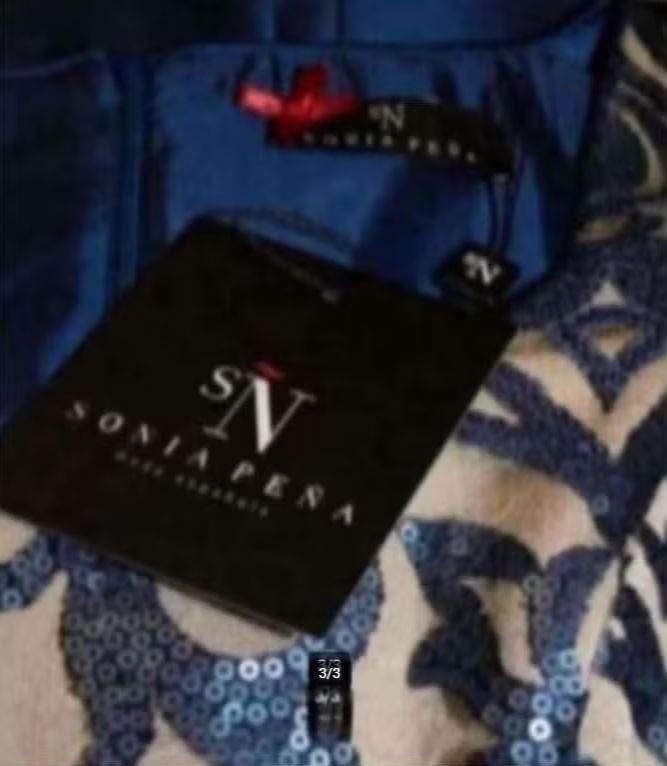 Sonia Pena - Prachtige Jurk maat 36 - Nieuw €300, Blauw, Nieuw, Ophalen of Verzenden, Knielengte