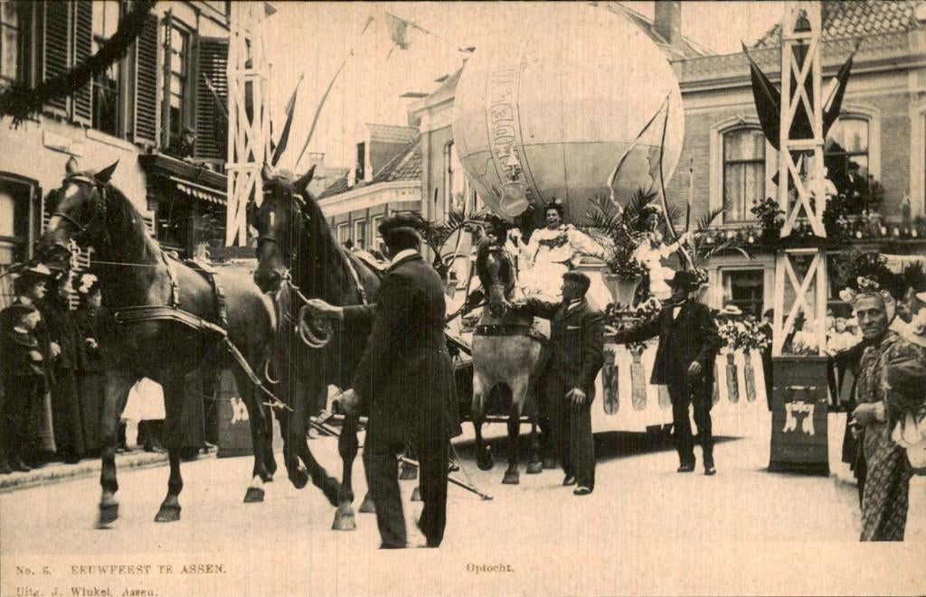 Assen - Optocht - Eeuwfeest, Ophalen of Verzenden, Voor 1920, Ongelopen, Drenthe