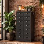 Refurbished Vintage Ladekast Retro Apotheek kast Groen IJzer, Info@dehanzeherten.nl, De Hanze Herten BV, 5 laden of meer, 100 tot 150 cm