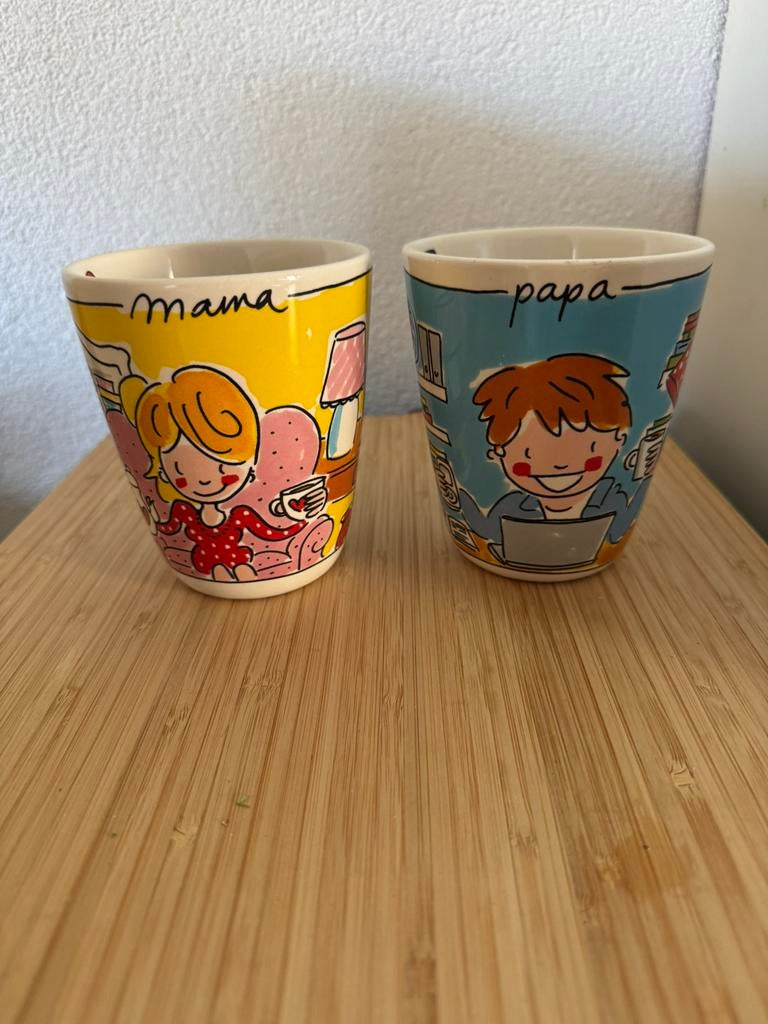 Blond Amsterdam mokken mama en papa, Blond Amsterdam, Ophalen of Verzenden, Zo goed als nieuw, Kop(pen) en/of Schotel(s)