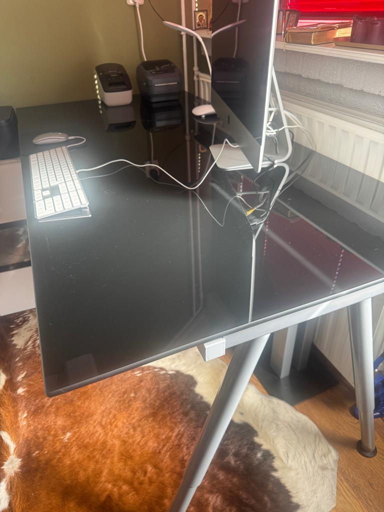 computer tafel, Ophalen, Zwart, 160 cm, Gebruikt