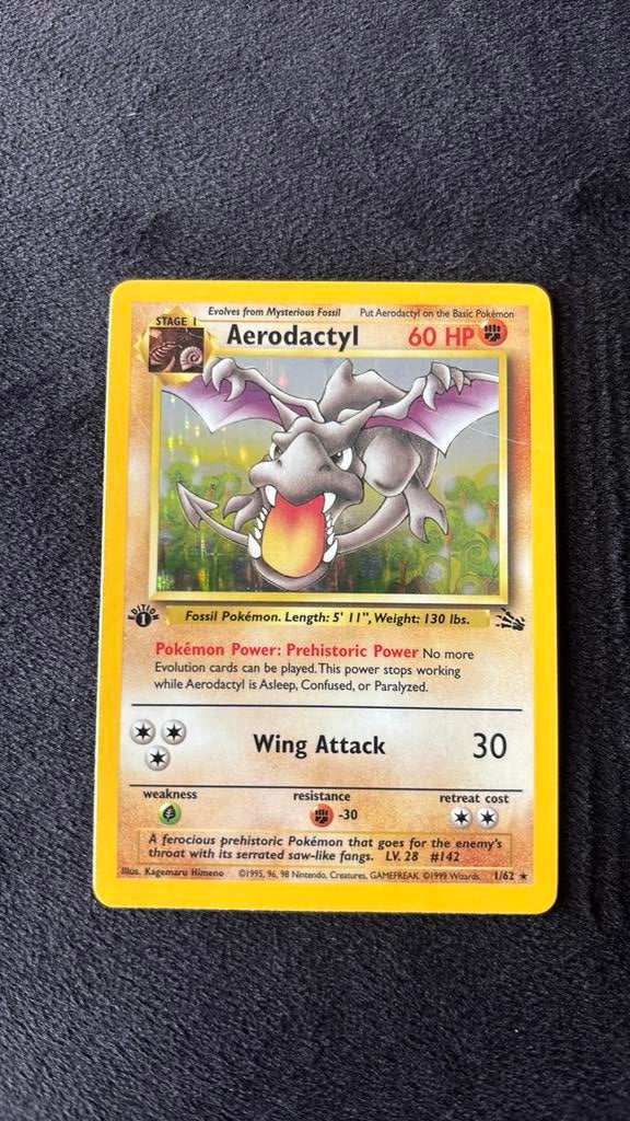 Pokemon Aerodactyl Holo Fossil 1st Edtion, Ophalen of Verzenden, Zo goed als nieuw