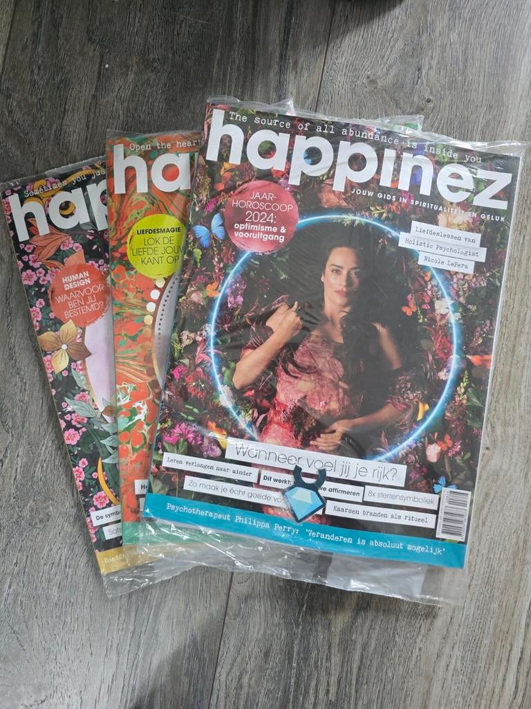 3 Happinez tijdschriften ongeopend en ongelezen, Ophalen of Verzenden