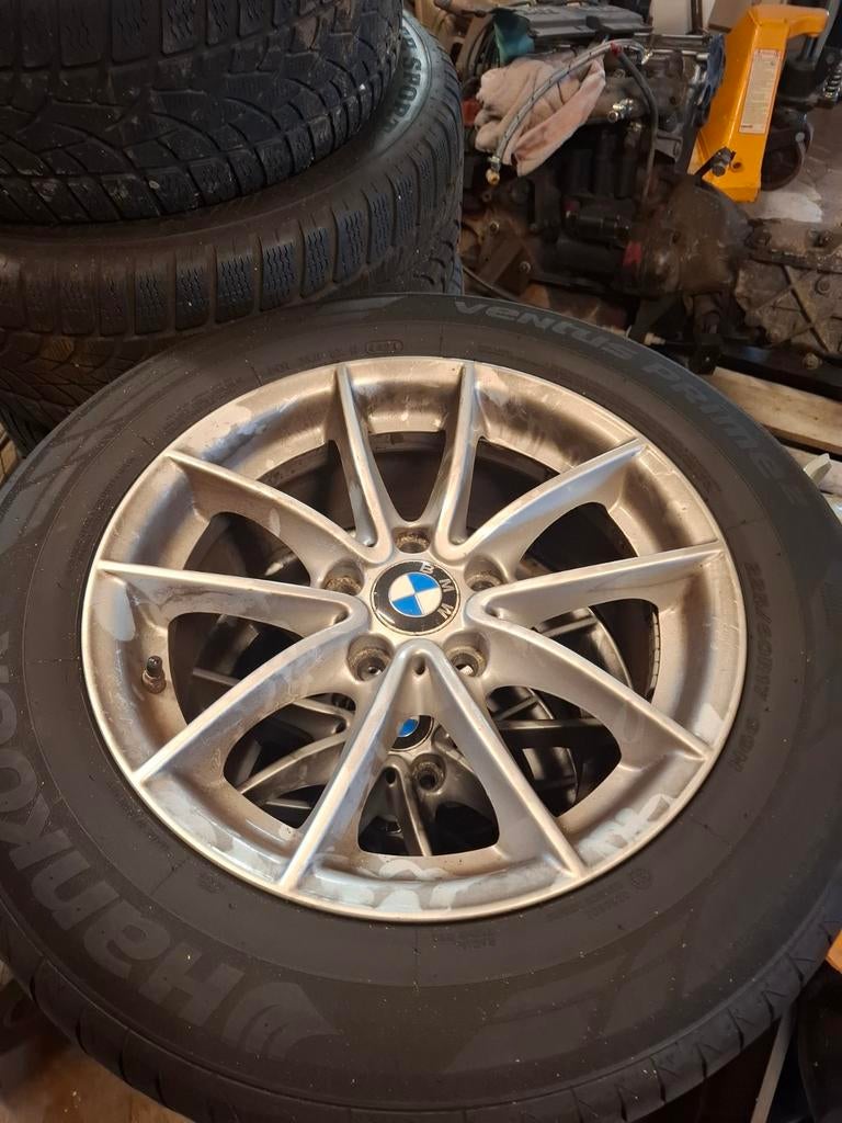 BMW Velgen met Hankook Ventus Prime 3 Zomerbanden 225/60R17, Auto-onderdelen, Banden en Velgen, Gebruikt, Banden en Velgen, 17 inch