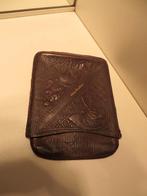 Oud rund leren sigaren etui, met jagers symbolen, hert, Ophalen of Verzenden