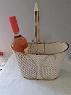 brocante vintage fifties flessenrek metaal goudkleurig, Ophalen of Verzenden