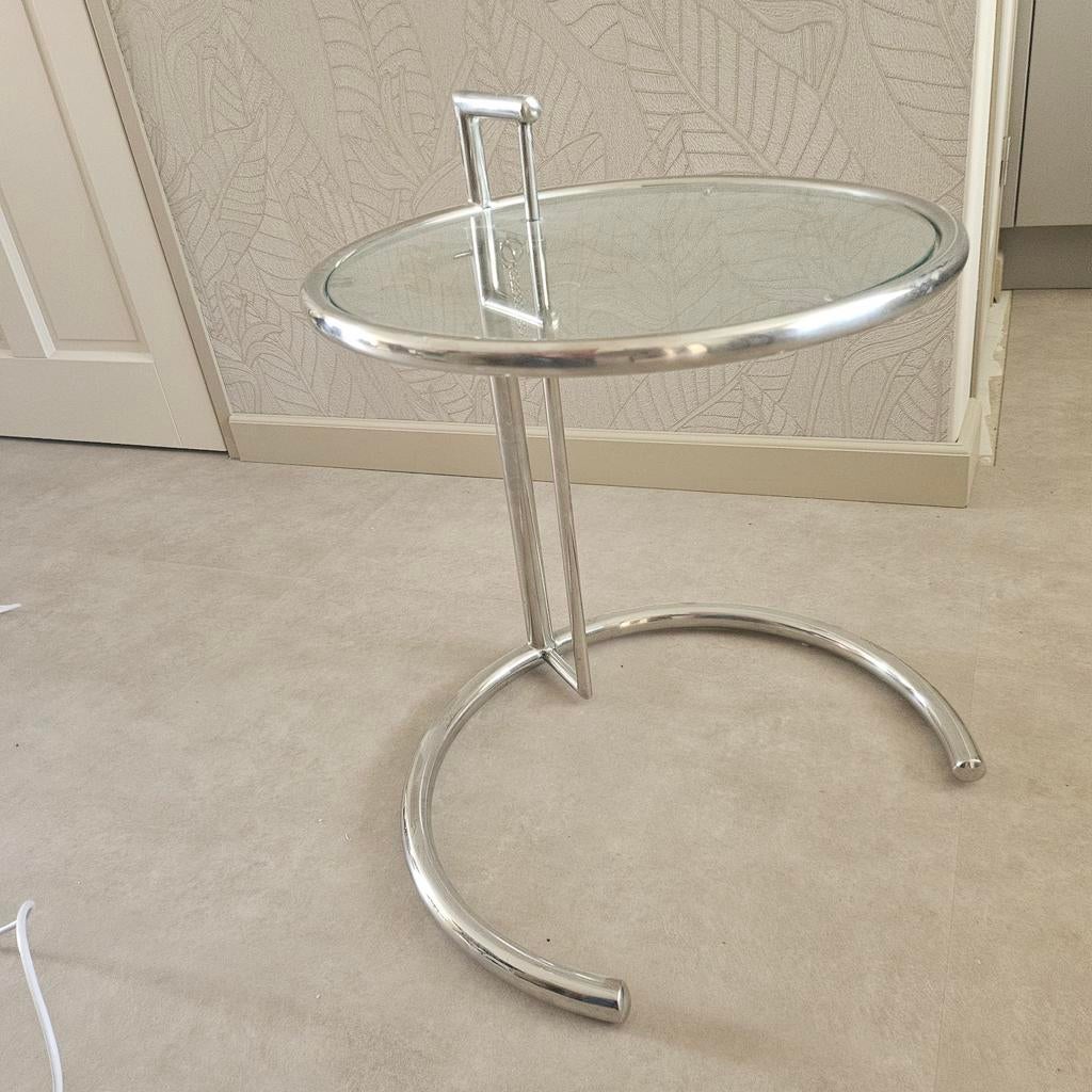 Buisframe bijzettafeltje, Huis en Inrichting, Tafels | Bijzettafels, Minder dan 55 cm, Rond, Glas, Ophalen
