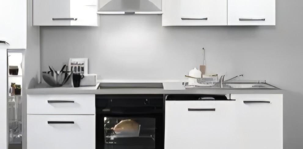 Aanrechtblad nieuw in doos met spoelbak, Ophalen, Nieuw, Grijs, Overige typen