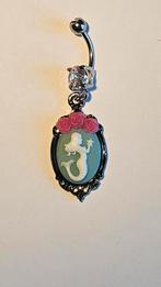 Zeemeermin Navelpiercing met Strass, Navelpiercing, Staal, Ophalen of Verzenden, Zo goed als nieuw