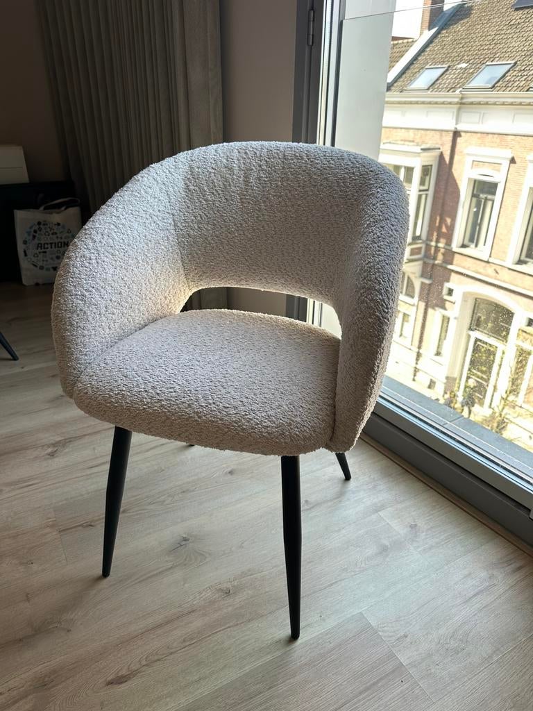 Wit/beige eettafel stoelen, Ophalen of Verzenden, Zo goed als nieuw, Wit