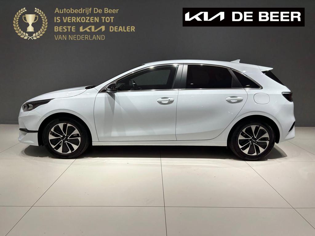 KIA Ceed 1.0 T-GDi 100pk Design Edition, 12 maanden, Gebruikt, Leder en Stof, Wit