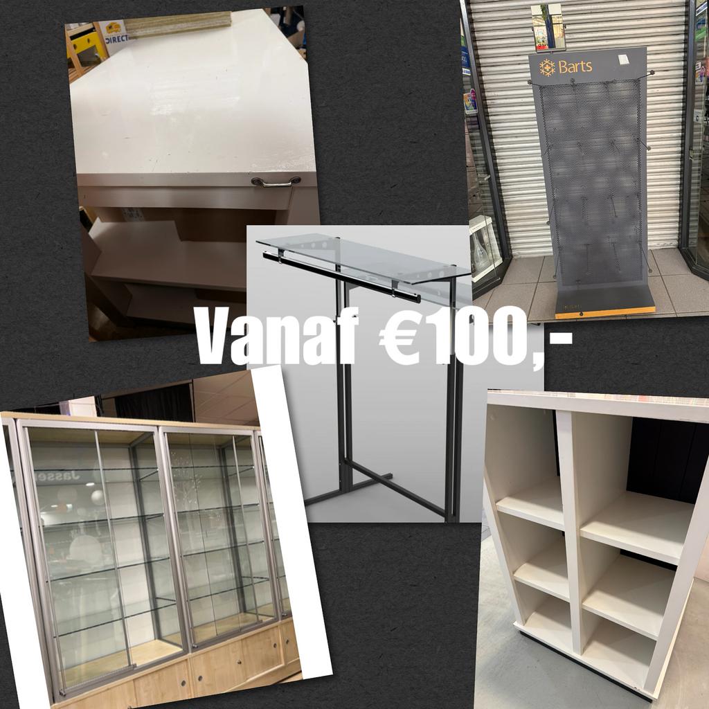Winkelmeubels Kasten & Tafels – Vitrinekasten Showroom Staat, Ophalen, Gebruikt, Onbekend, Onbekend