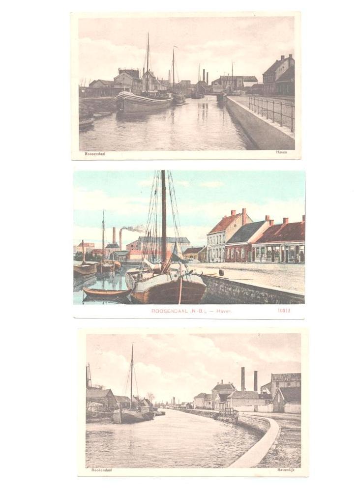 Oude ansichtkaarten haven Roosendaal, Verzamelen, Ansichtkaarten | Nederland, Gelopen, Noord-Brabant, Voor 1920, Ophalen of Verzenden