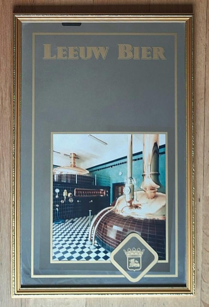 Spiegel leeuw bier, Verzamelen, Ophalen of Verzenden, Reclamebord