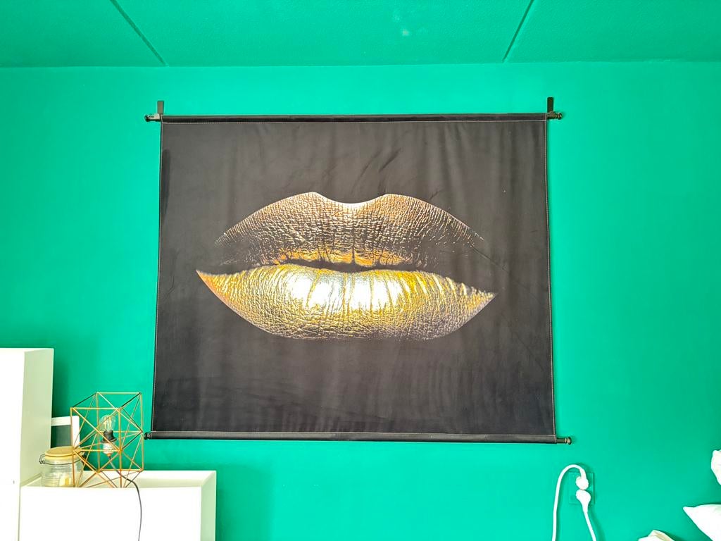 Wanddoek, Ophalen, Zwart, Zo goed als nieuw, 111 cm