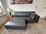 Design bank leer Pode, 3 zits + poef + armkussen, Ophalen, 150 tot 200 cm, Driepersoons, Rechte bank