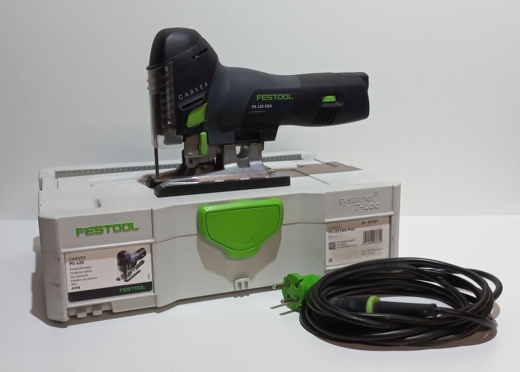 Festool PS 420 EBQ-Plus, Doe-het-zelf en Verbouw, Gereedschap | Zaagmachines, Ophalen, Decoupeerzaag, Zo goed als nieuw, 30 tot 70 mm