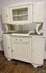 Mooie brocante buffetkast met marmeren blad, Ophalen, Gebruikt, 100 tot 150 cm, Met lade(s)