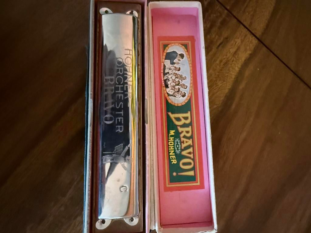 Mondharmonica Hohner Orchester Bravo, Overige typen, Ophalen of Verzenden, Zo goed als nieuw, Met koffer of doosje