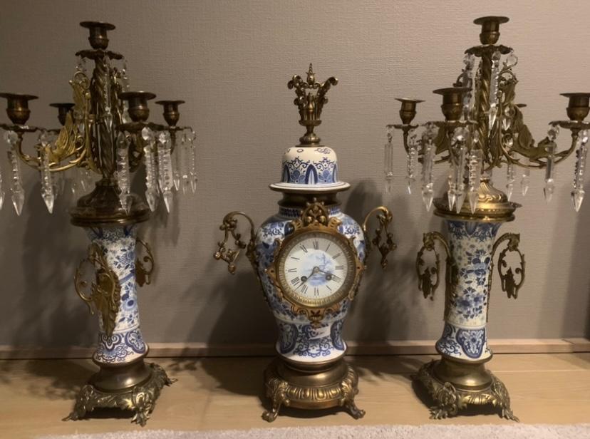 Delftsblauw schouwgarnituur, Ophalen