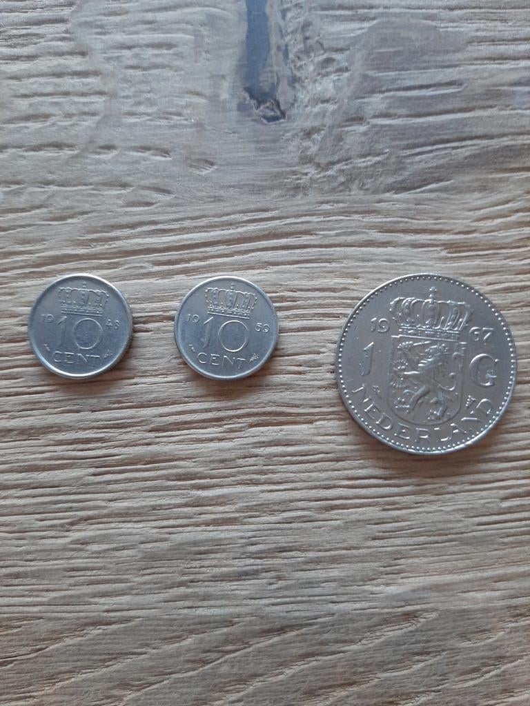Nederlandse munten: 1 gulden en 10 cent stukken, Ophalen of Verzenden, Koningin Juliana, 1 gulden, Losse munt