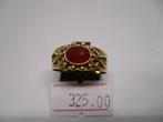 14 karaat gouden dames ring maat 17-1/2 met carneool 2.65 gr, Sieraden, Tassen en Uiterlijk, Ringen, Gebruikt, Ophalen of Verzenden
