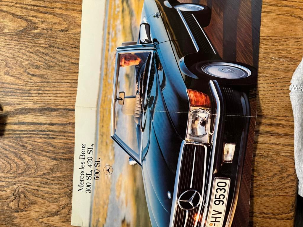 Mercedes-Benz 300 SL - 500 SL brochure 1985, Ophalen of Verzenden, Gelezen, Mercedes