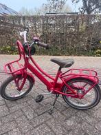 Rode kinderfiets met bagagedrager, Ophalen, Gebruikt, 16 tot 20 inch