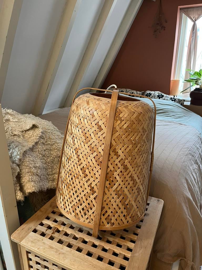 Knixhult IKEA rotan/ bamboe hanglamp, Ophalen of Verzenden, Zo goed als nieuw, 50 tot 75 cm