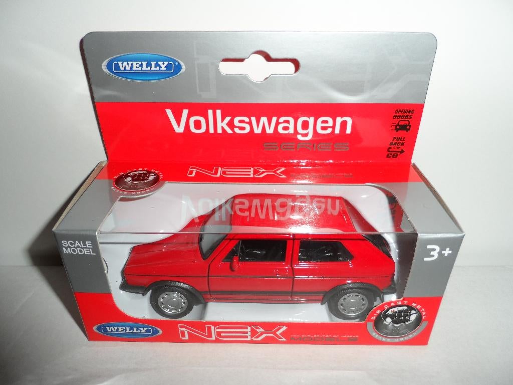 Welly - Volkswagen Golf MK1 GTI (rood) 1:36, Ophalen of Verzenden, Nieuw, Auto