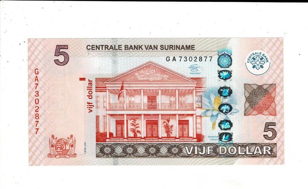 Suriname, 5 dollar 2012 - UNC, Postzegels en Munten, Bankbiljetten | Amerika, Verzenden, Zuid-Amerika