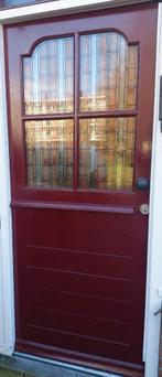 Zeer goede houten buitendeur, rood, Doe-het-zelf en Verbouw, Deuren en Horren, Ophalen, Gebruikt, 80 tot 100 cm, Buitendeur