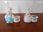 2 x kaarsenkandelaar van konijntjes, Huis en Inrichting, Woonaccessoires | Kandelaars en Kaarsen, Ophalen, Overige materialen