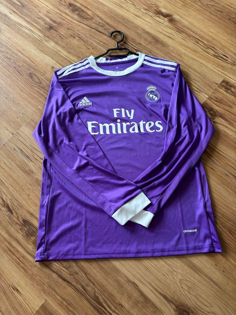 Adidas Real Madrid Uitshirt Paars Lange Mouwen, Paars, Maat 56/58 (XL), Ophalen of Verzenden, Voetbal