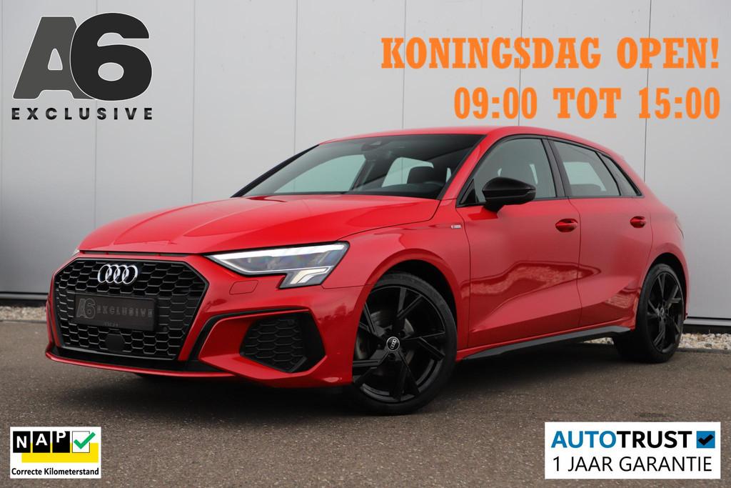 Audi A3 Sportback 30 TFSI S edition Sport Black Edition Auto, Auto's, Gebruikt, Met garantie (alle), Leder en Stof, Origineel Nederlands