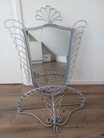 Vintage Spiegel met Planchet - Zilverkleurig IJzer, Huis en Inrichting, Woonaccessoires | Spiegels, Ophalen