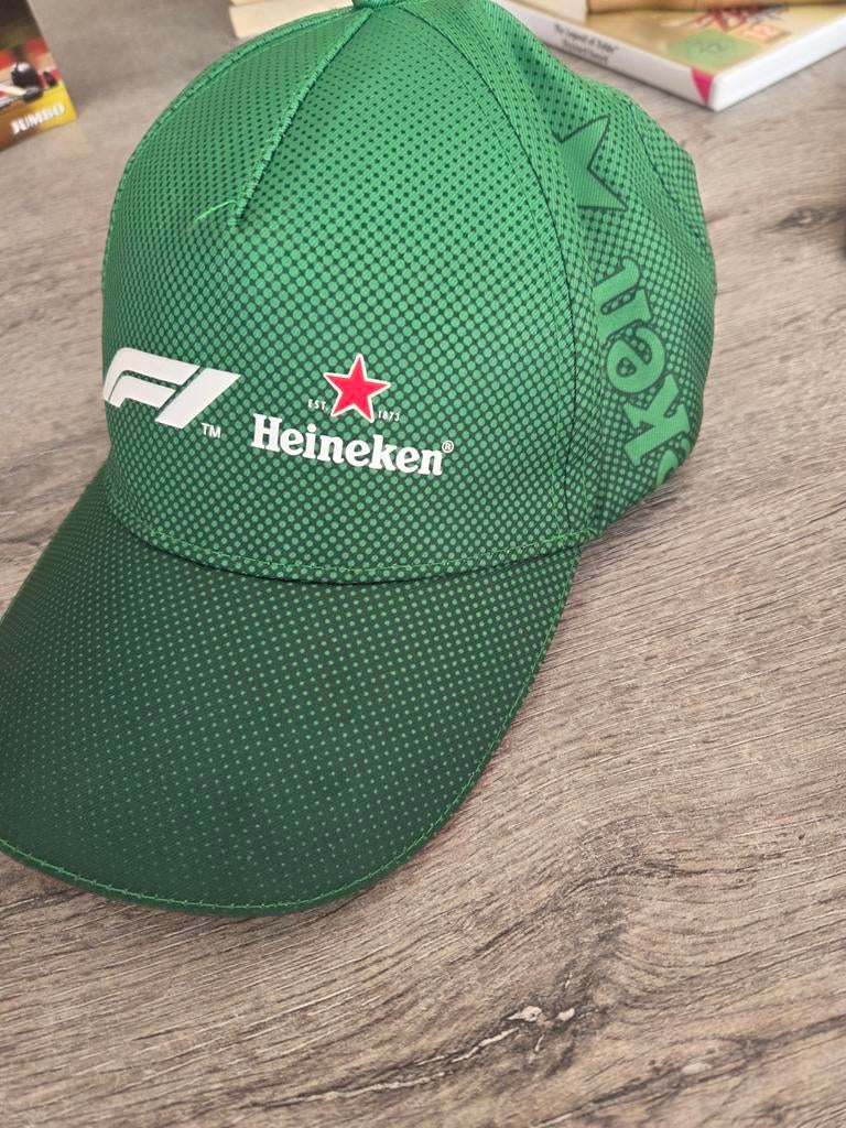 F1 Heineken Pet - Groen - Zo goed als nieuw, Heineken, One size fits all, Ophalen of Verzenden, Pet