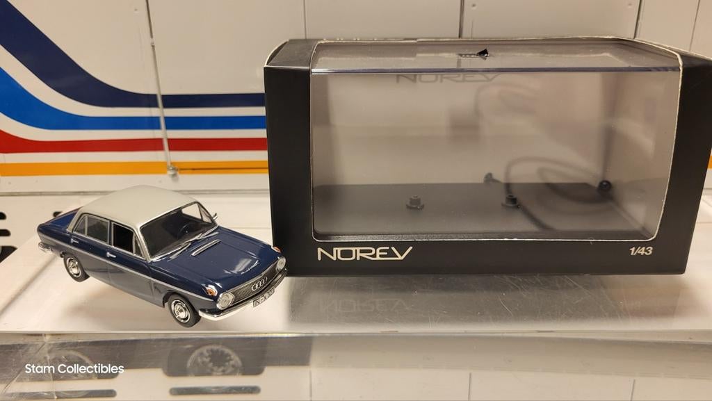 Norev DKW F102 Audi Dark Blue / White, Auto, Norev, Ophalen of Verzenden, Zo goed als nieuw