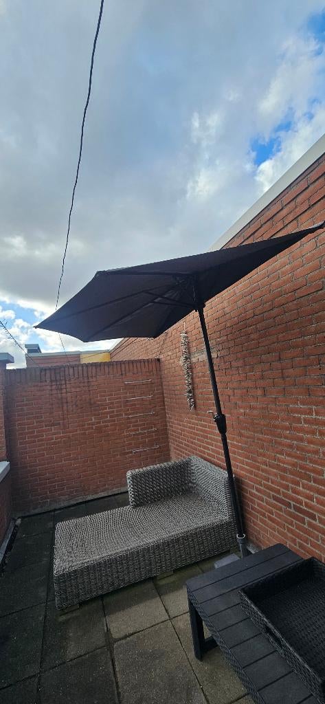 Balkonparasol met poot. Gratis af te halen., Tuin en Terras, Parasols, Ophalen, Parasolvoet, Minder dan 1 meter, Verstelbaar