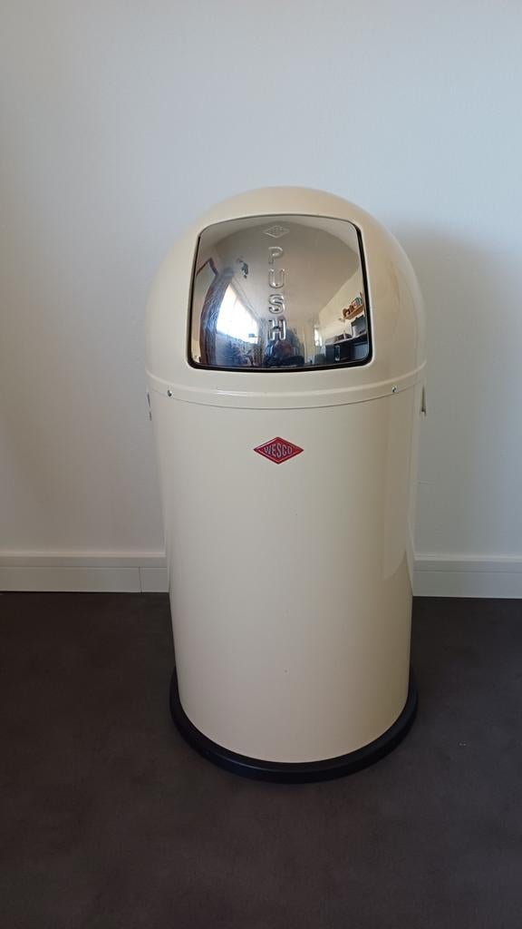 Wesco Pushboy Prullenbak - Crème - 50 Liter, Ophalen, Gebruikt, 40 liter of meer, Metaal