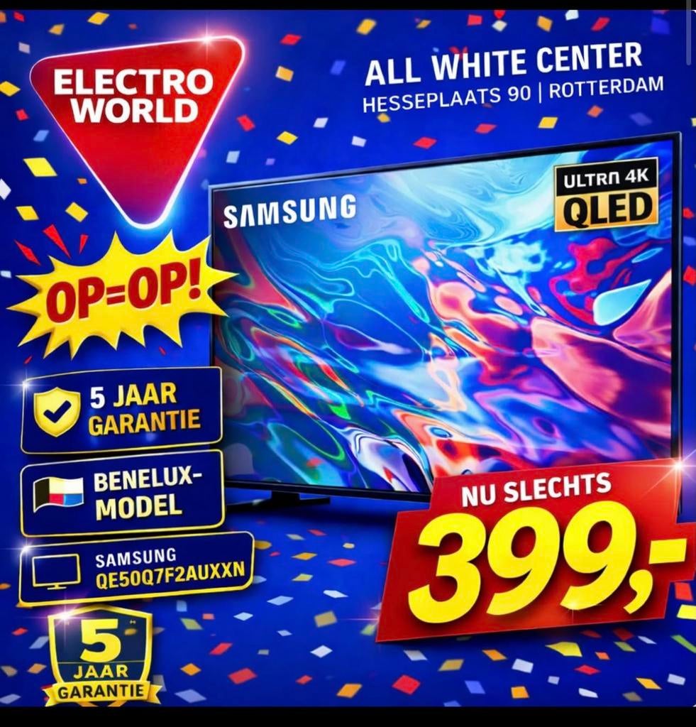 Samsung TV 50 inch QLED 4K, Audio, Tv en Foto, Televisies, Ophalen, QLED, 50 Hz, Nieuw