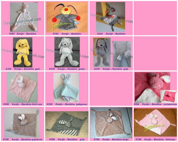 Konijn Konijntje Bambino, Kinderen en Baby's, Speelgoed | Knuffels en Pluche, Zo goed als nieuw, Konijn, Ophalen