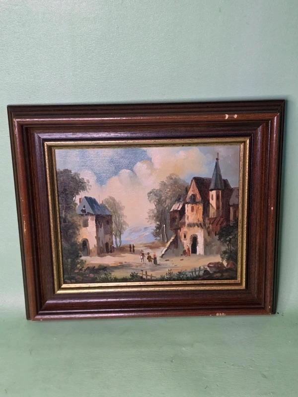 Antiek gesigneerd olieverf schilderij, Ophalen of Verzenden