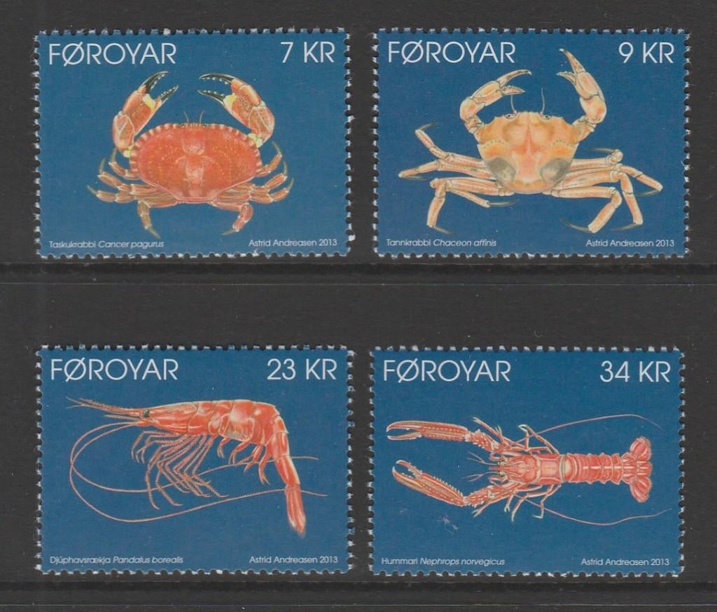 Faeroer - Michelnr 776-779 - zeeleven, kreeft e.d - pf, Verzenden, Denemarken, Postfris