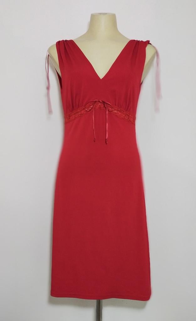 Rode mouwloze jurk met stretch van Stuff by Hillary Duff, Verzenden, Zo goed als nieuw, Maat 36 (S), Rood