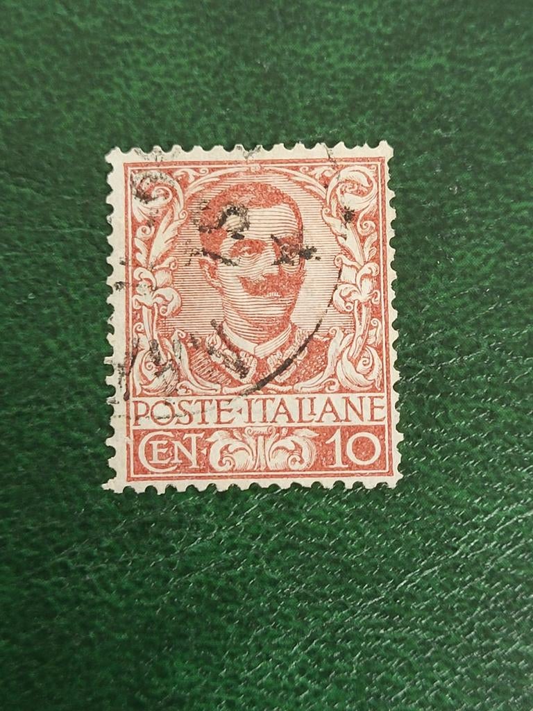 Postzegel Italië Floreale serie Victor Emanuel III, Ophalen of Verzenden, Italië, Gestempeld
