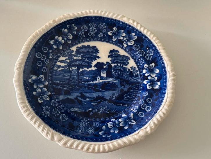 Engels bord| Copeland Spode ‘Tower’-blauw/wit |1900-1915, Antiek en Kunst, Antiek | Servies los, Ophalen of Verzenden