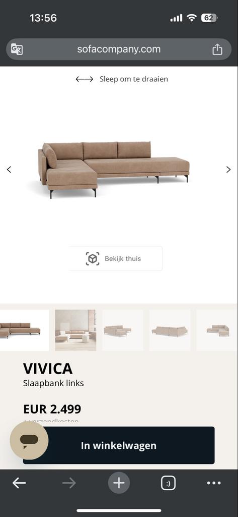 Vivica slaapbank van Sofa Company, Ophalen, 250 tot 300 cm, Gebruikt, 75 tot 100 cm